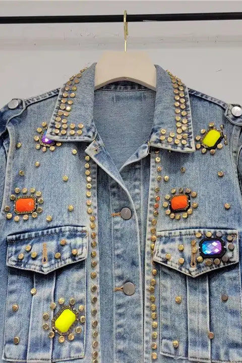 Trendy Gems Denim Jacket - Born To Glam Born To Glam