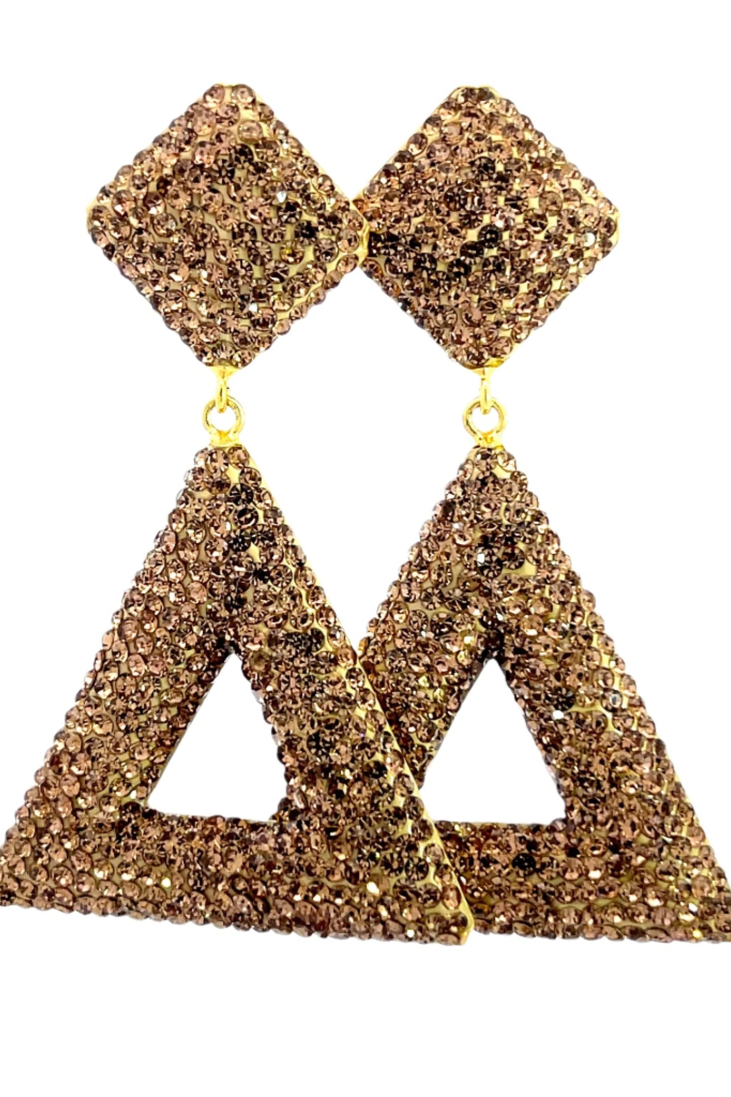 Triangle Crystal 925 Sterling Silver Dangle Earring - Born To Glam Born To Glam