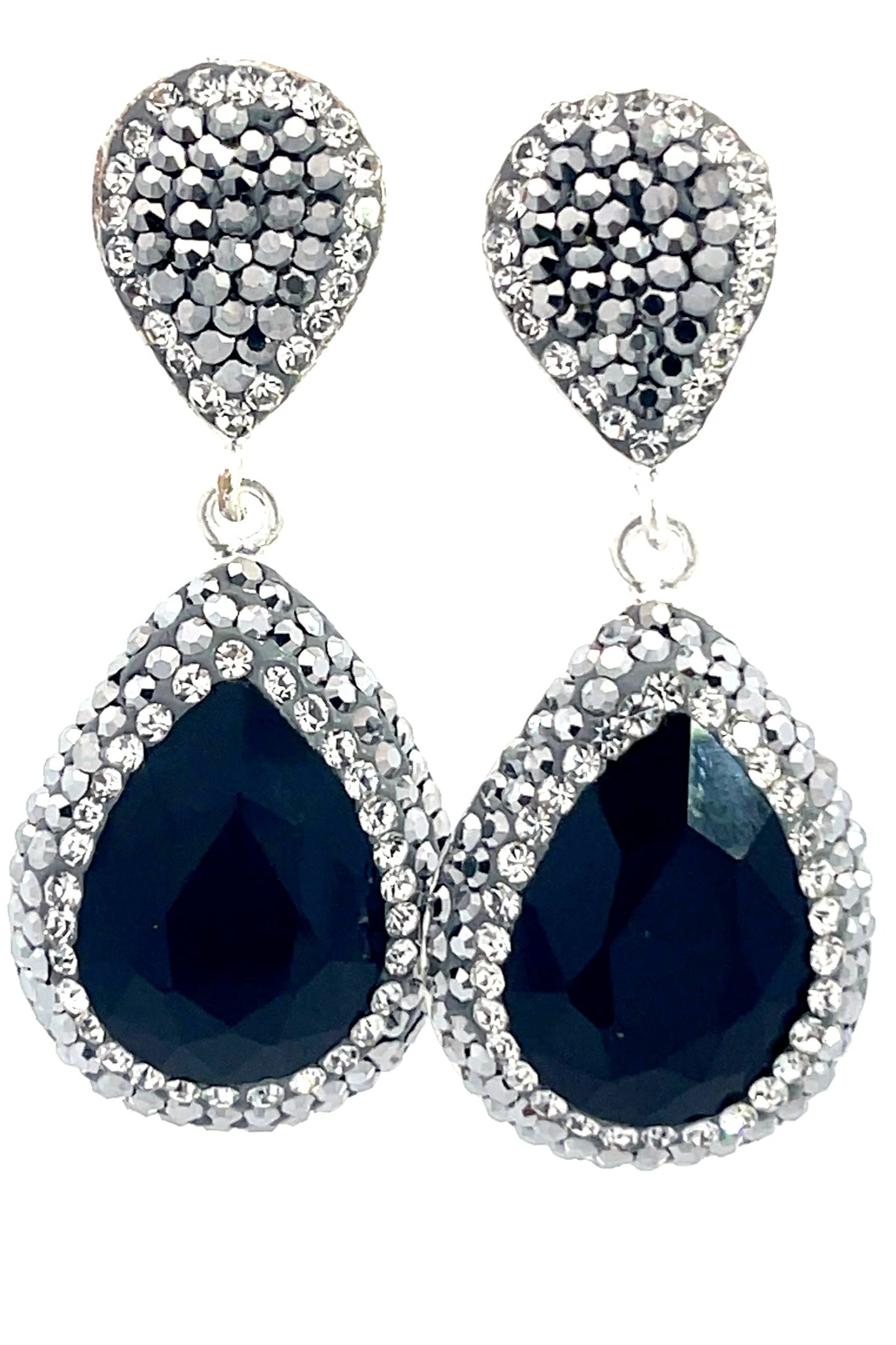 Teardrop Gemstone Crystal Drop Earrings - Born To Glam Born To Glam