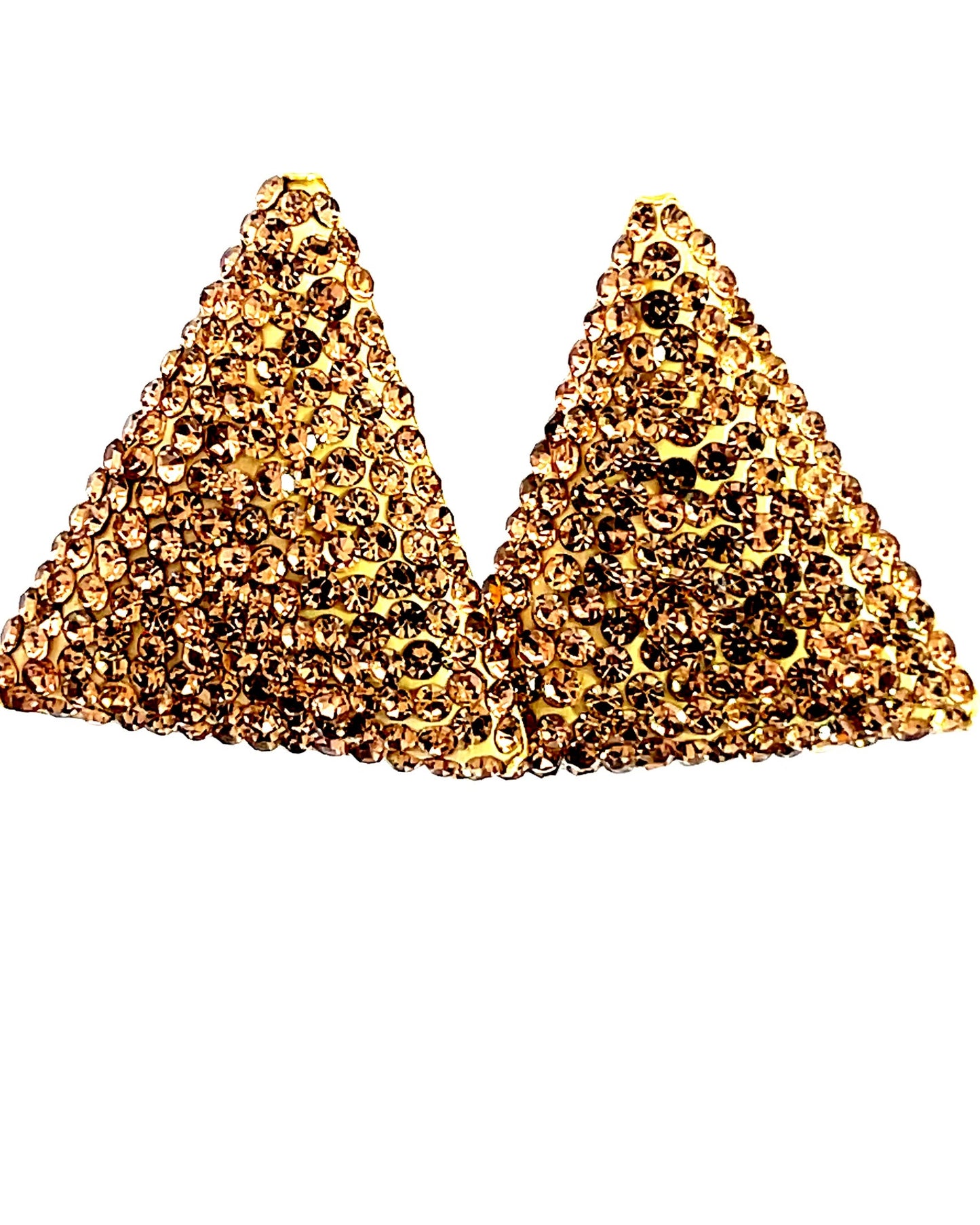 Triangle Crystal 925 Sterling Silver Stud Earrings - Born To Glam Born To Glam