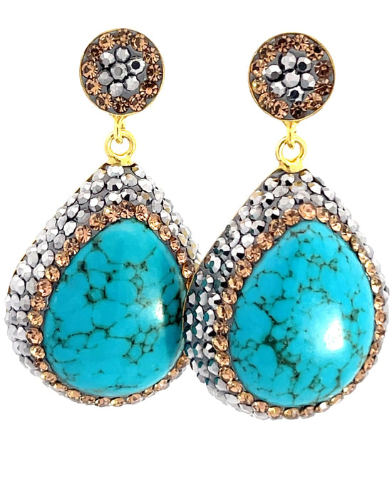 Turquoise 925 Sterling Silver Dangle Earring - Born To Glam Born To Glam