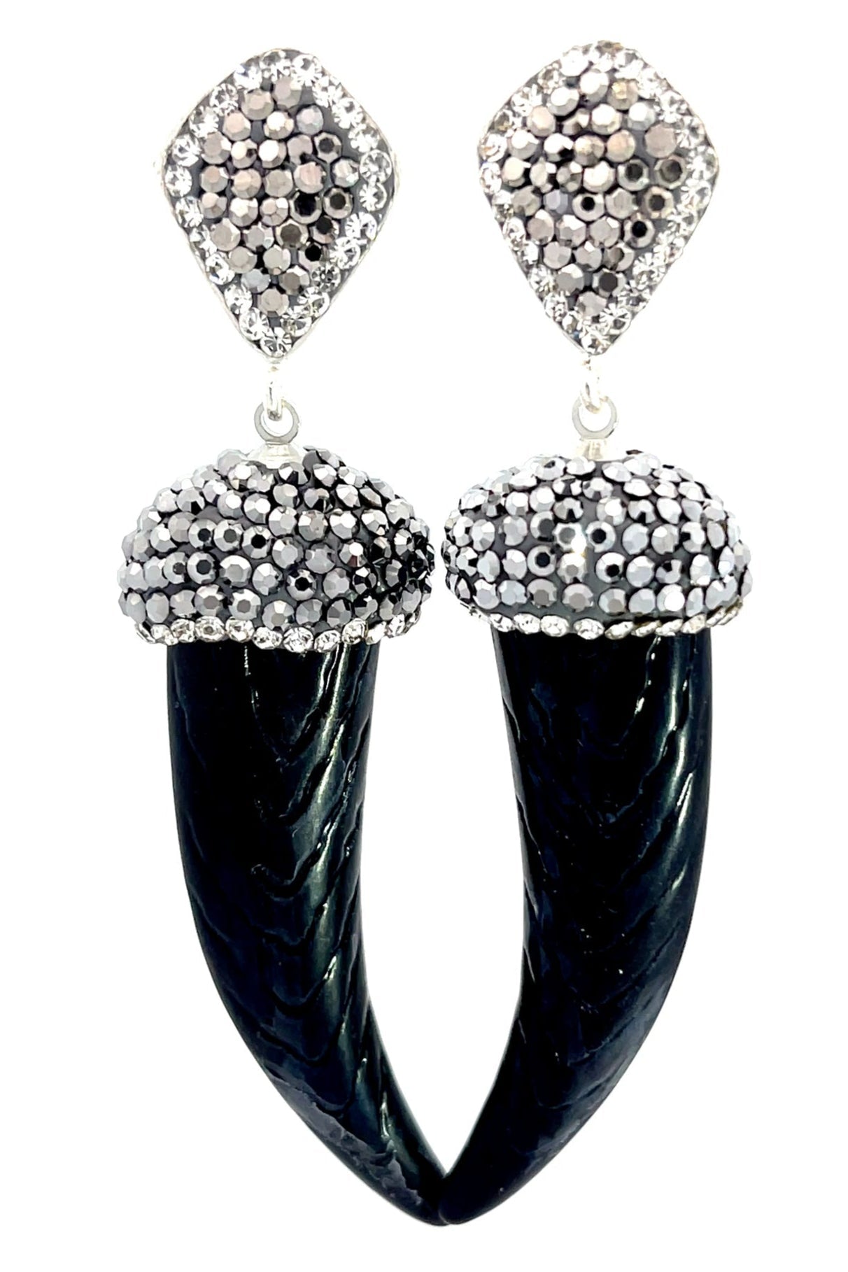 Horn Crystal Dangle Earring - Born To Glam Born To Glam