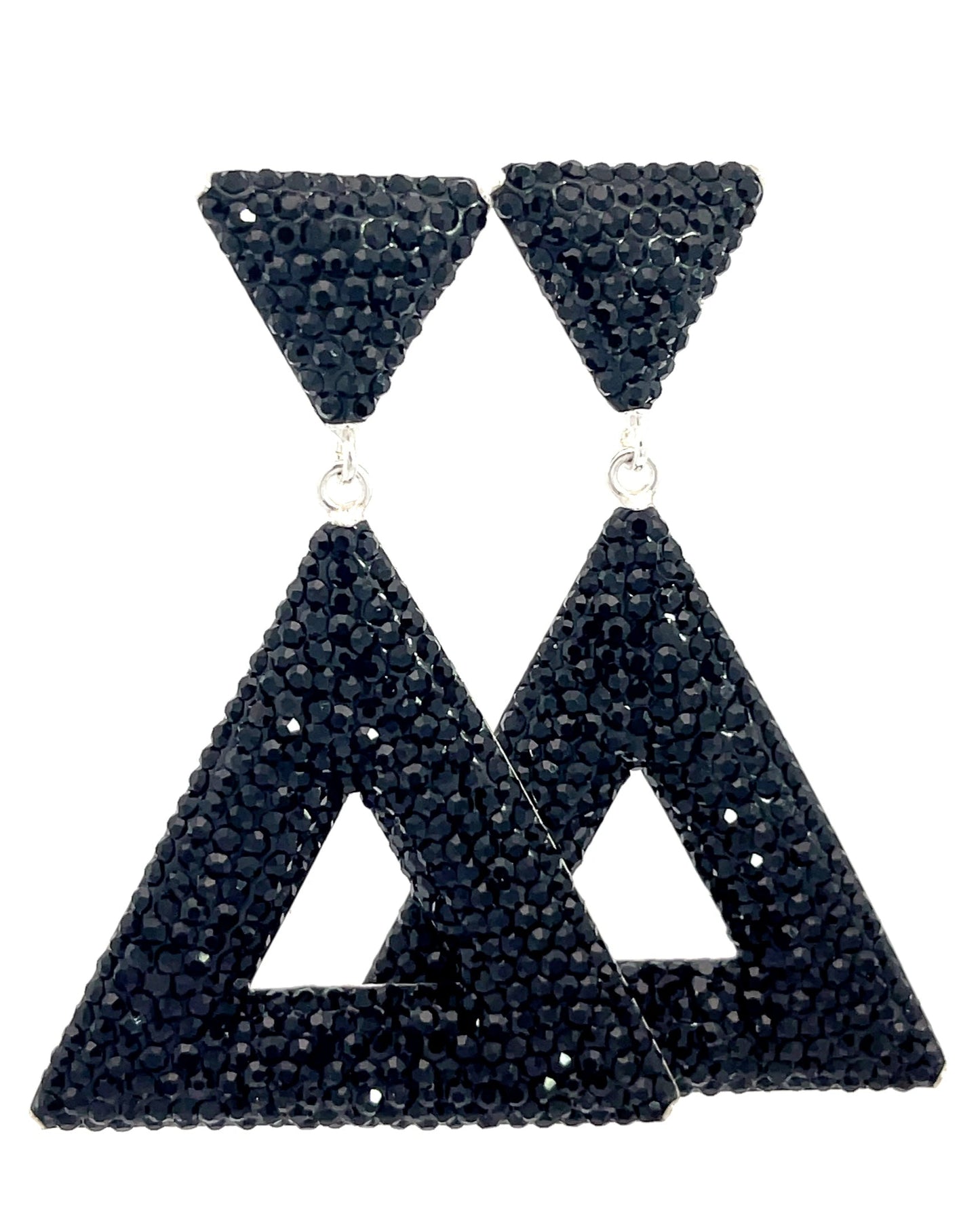 Triangle Crystal 925 Sterling Silver Dangle Earring - Born To Glam Born To Glam