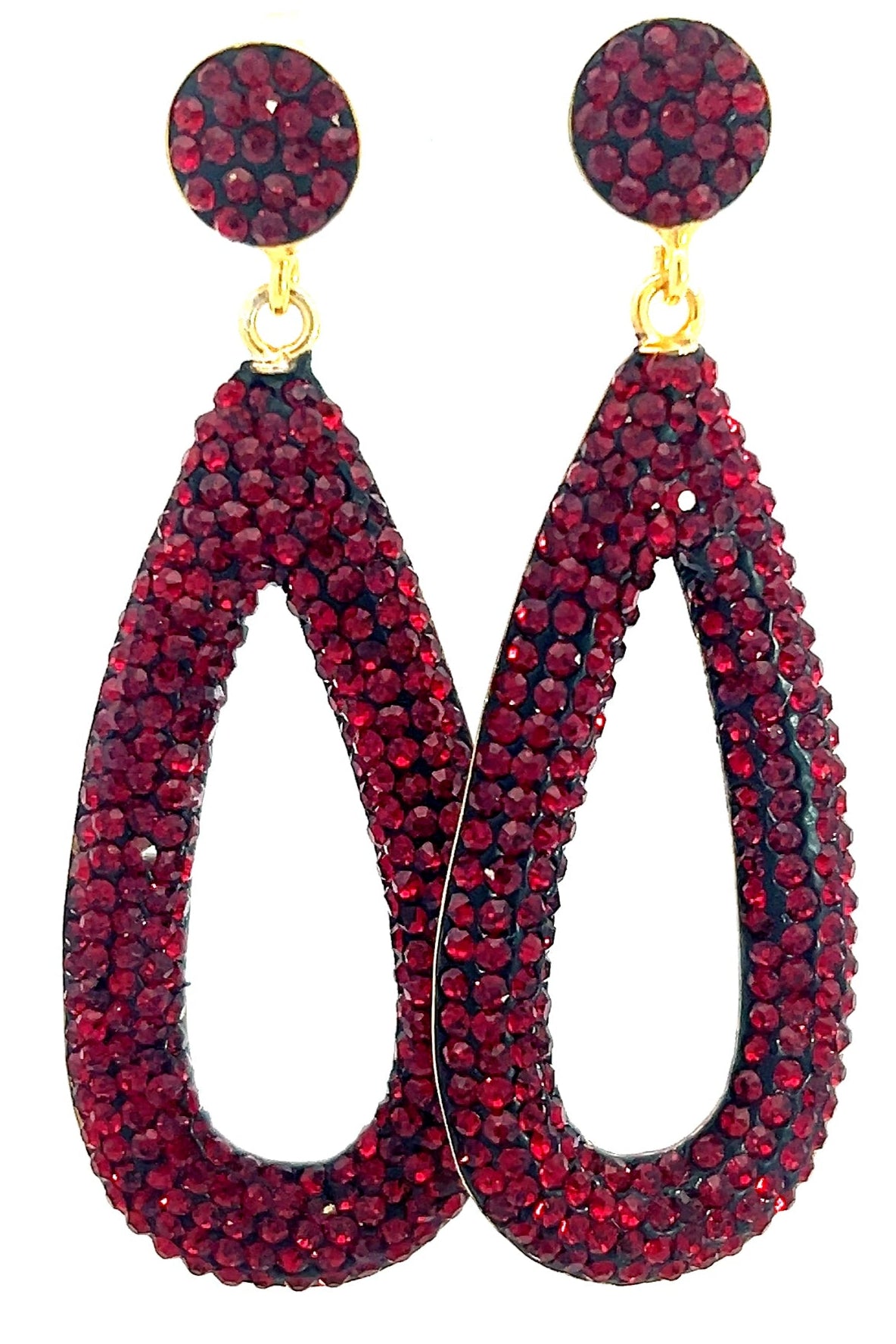 Sleek Open Teardrop Crystal 925 Sterling Silver Earring - Born To Glam Born To Glam