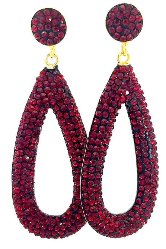 Sleek Open Teardrop Crystal 925 Sterling Silver Earring - Born To Glam Born To Glam