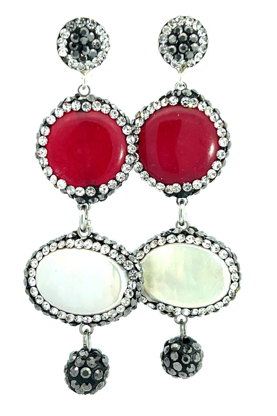 Agate & Pearl 925 Sterling Silver Earring - Born To Glam Born To Glam