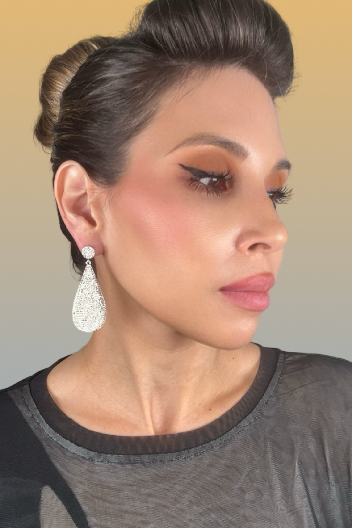 Teardrop 925 Sterling Silver Drop Earrings - Born To Glam Born To Glam