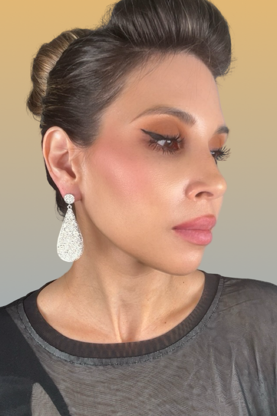 Teardrop 925 Sterling Silver Drop Earrings - Born To Glam Born To Glam