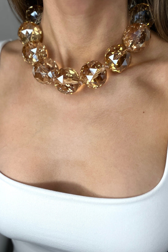 30mm Crystal Sphere Short Necklace - Born To Glam Born To Glam