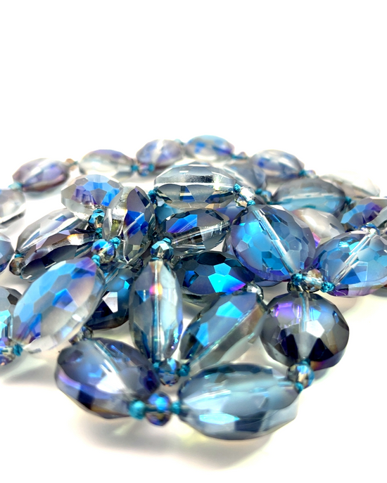 Crystal Oval Long Necklace - Born To Glam Born To Glam