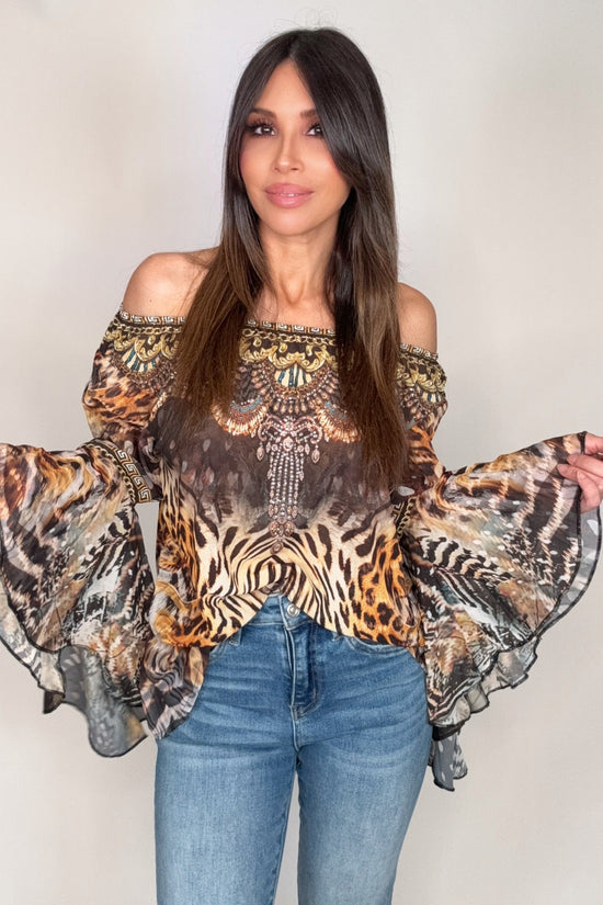 Leopard Print Off the shoulder top - Born To Glam Born To Glam