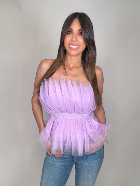 Lavender Strapless Tulle Tube Top - Born To Glam Born To Glam