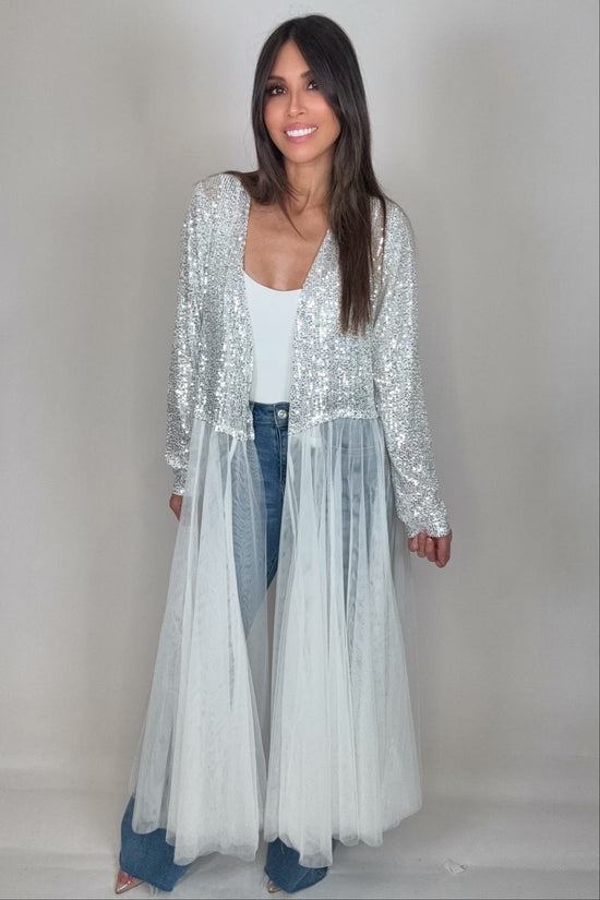 Silver Glam Sequin Duster - Born To Glam Born To Glam