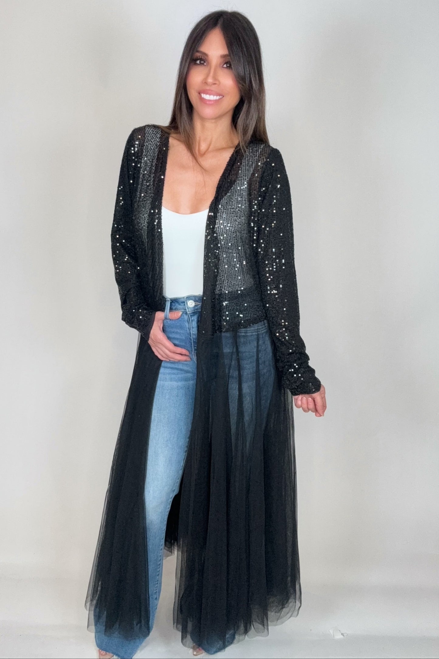 Black Glam Sequin Duster - Born To Glam Born To Glam