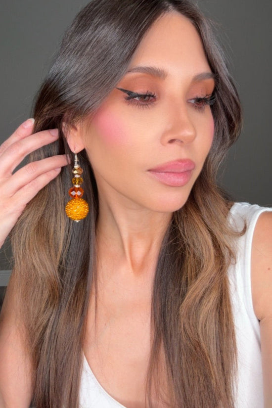 Orange Gumball Statement Earring - Born To Glam Born To Glam