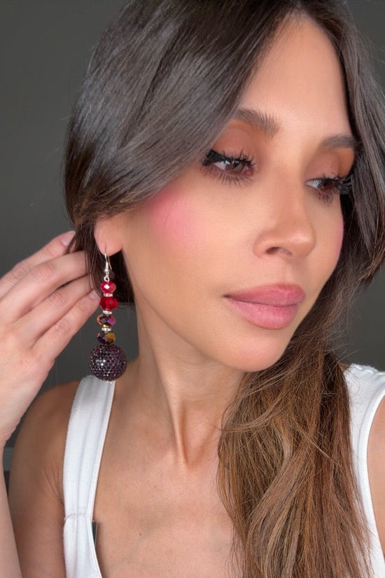 Red Purple Gumball Statement Earring - Born To Glam Born To Glam