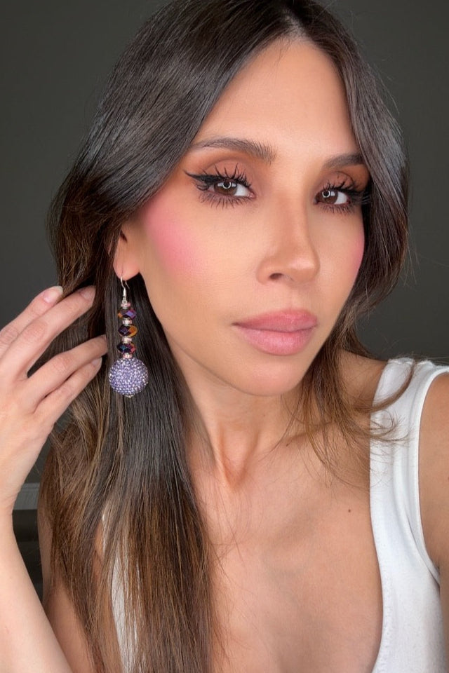 Purple Gumball Statement Earring - Born To Glam Born To Glam