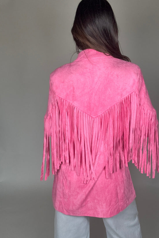 Lightweight Suede Fringe Open Tunic Western Blazer - Born To Glam Born To Glam