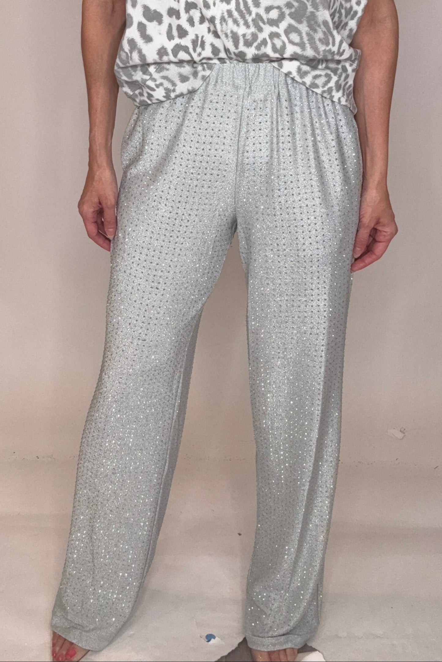 Chic Flicker Rhinestone Pull On Pants - Born To Glam Born To Glam