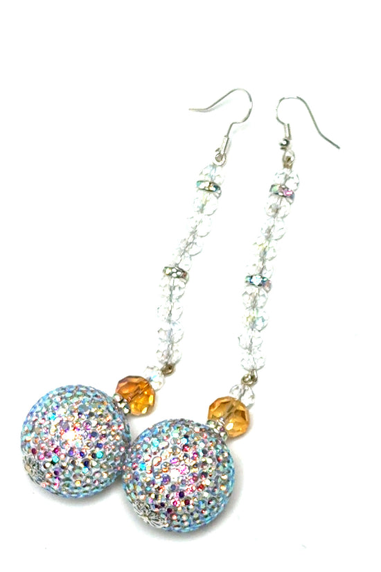 Sleek Crystal Ball Statement Earring - Born To Glam Born To Glam