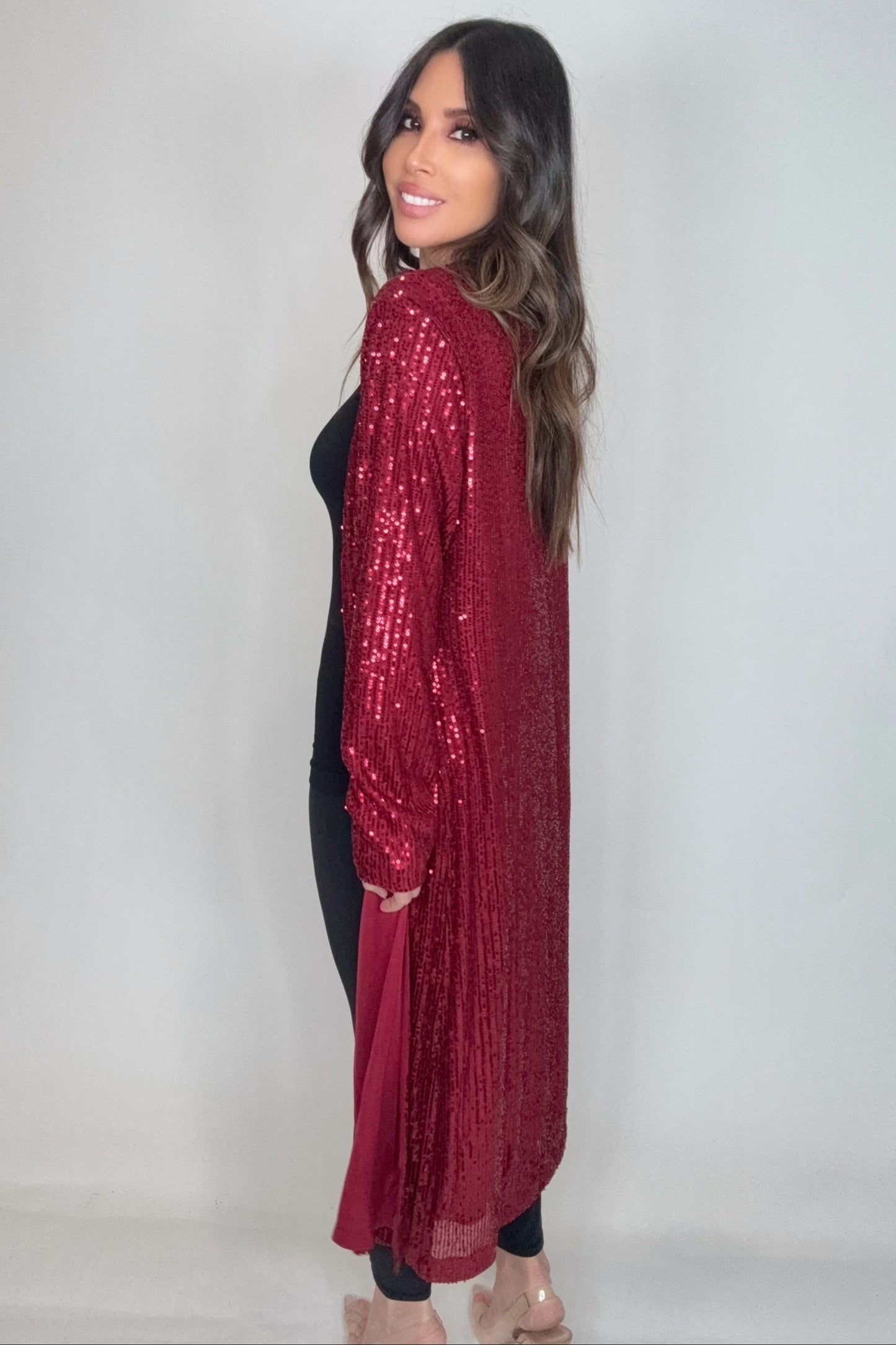 Wine Sequin Duster - Born To Glam Born To Glam