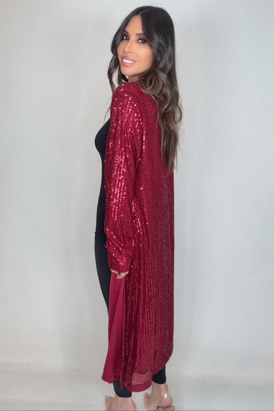 Wine Sequin Duster - Born To Glam Born To Glam