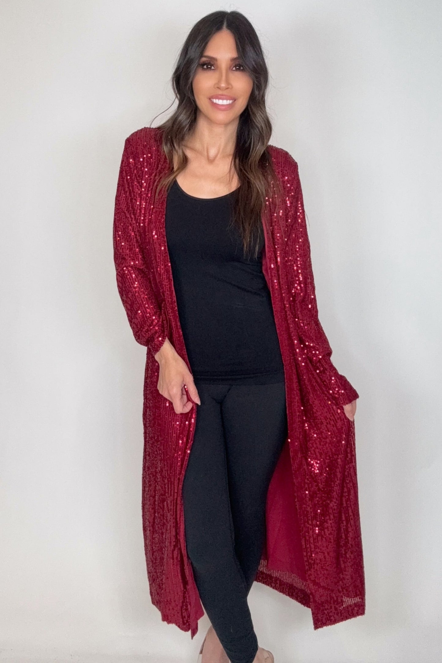 Wine Sequin Duster - Born To Glam Born To Glam