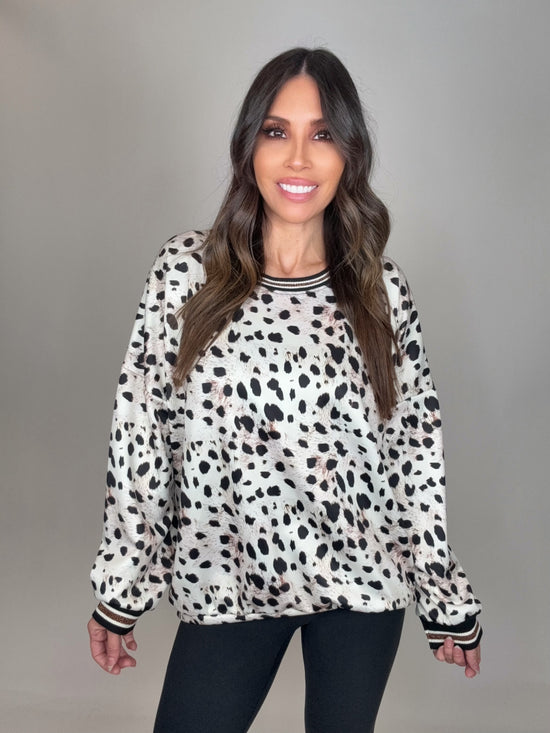 Animal Printed Sweatshirt Round Neck - Born To Glam Born To Glam