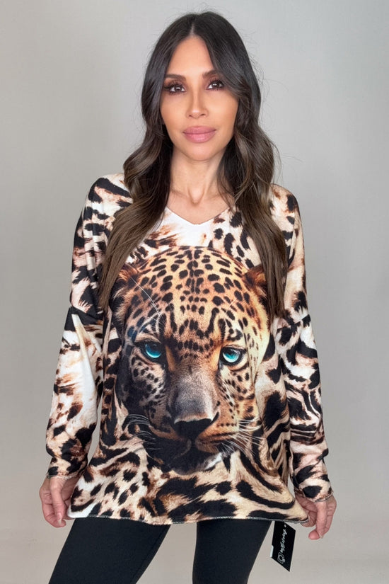 Cozy Leopard Print Sweater - Born To Glam Born To Glam