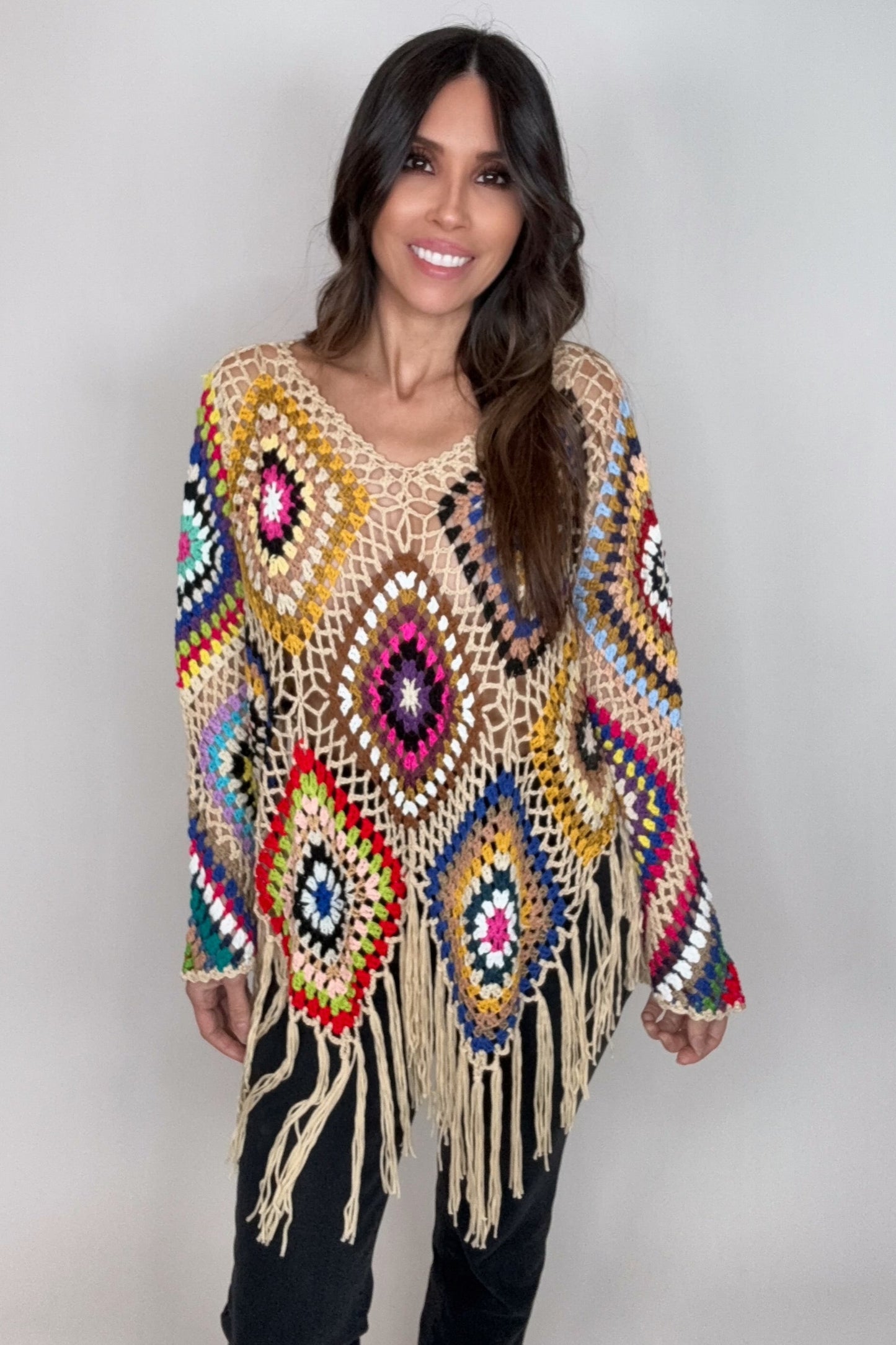 Boho Crochet One Size Knit Tops - Born To Glam Born To Glam
