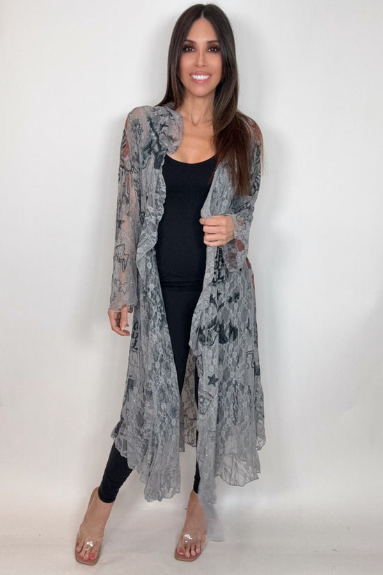 Rock and Roll Lace Ruffle Sparkle Duster - Born To Glam Born To Glam