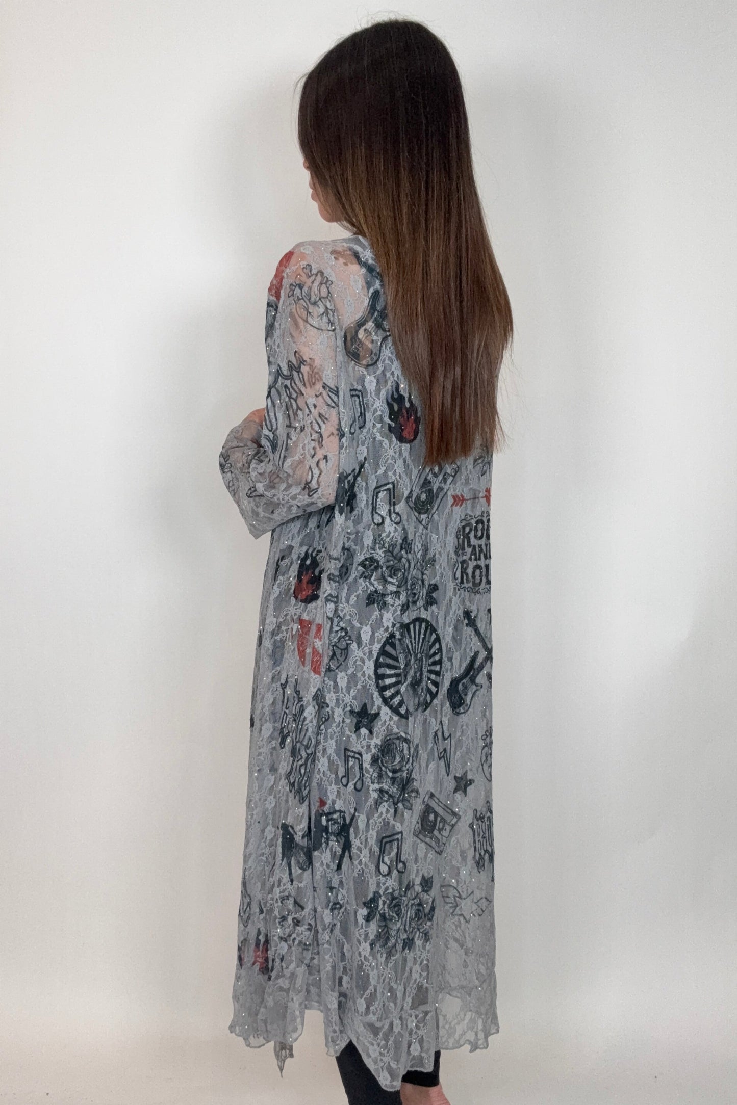 Rock and Roll Lace Ruffle Sparkle Duster - Born To Glam Born To Glam