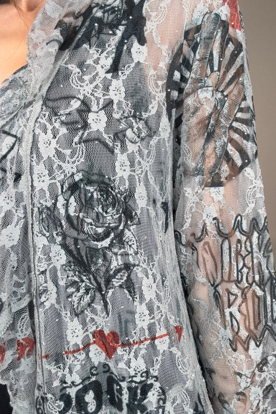 Rock and Roll Lace Ruffle Sparkle Duster - Born To Glam Born To Glam