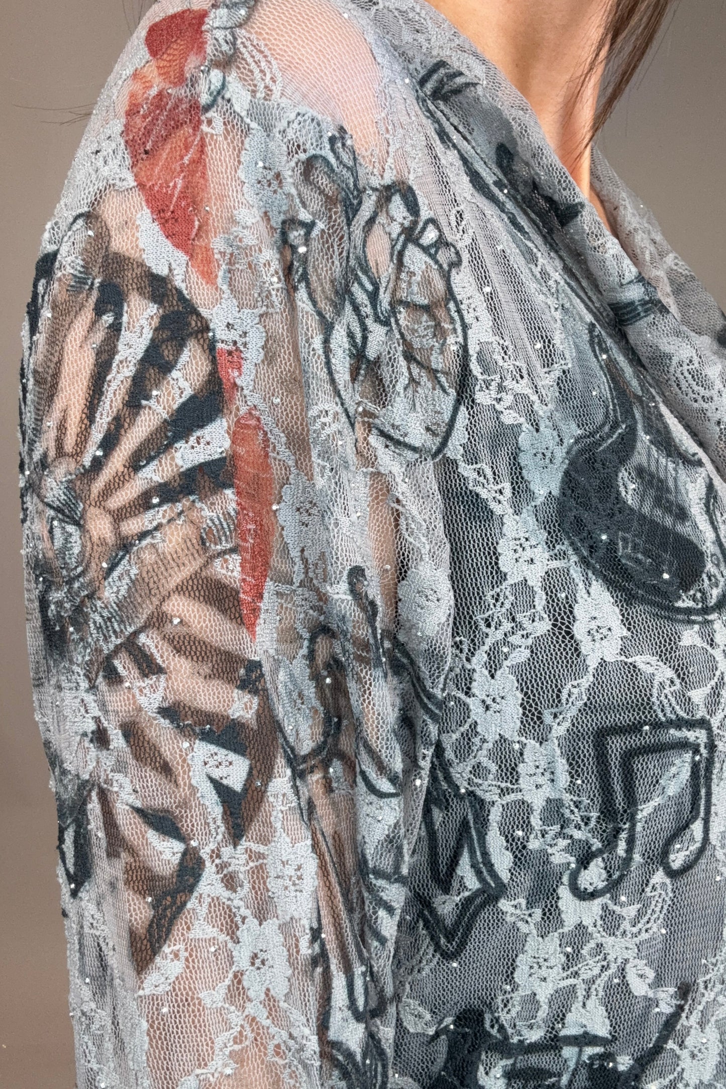 Rock and Roll Lace Ruffle Sparkle Duster - Born To Glam Born To Glam