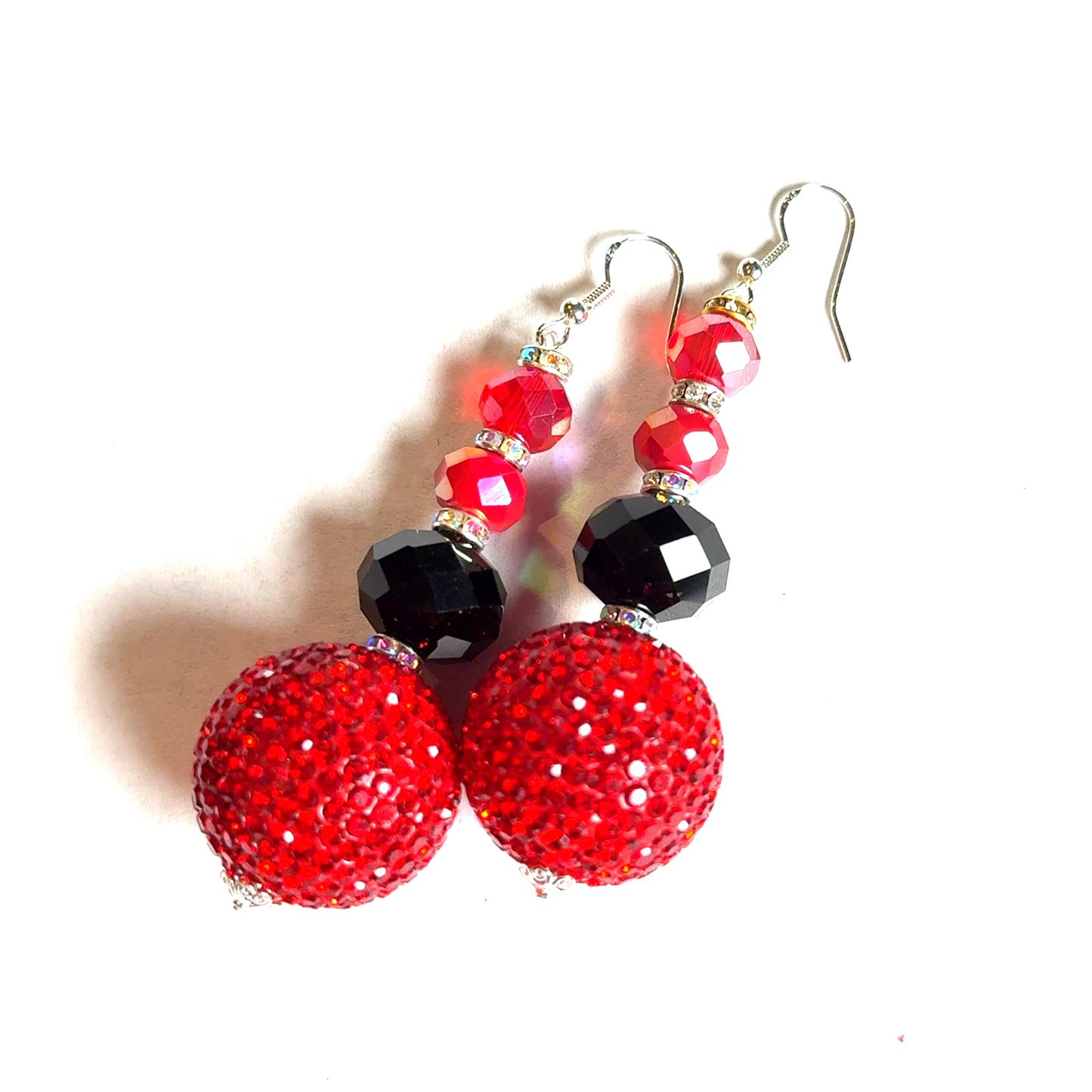 Red & Black Gumball Statement Earring - Born To Glam Born To Glam