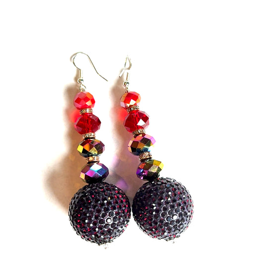 Red Purple Gumball Statement Earring - Born To Glam Born To Glam