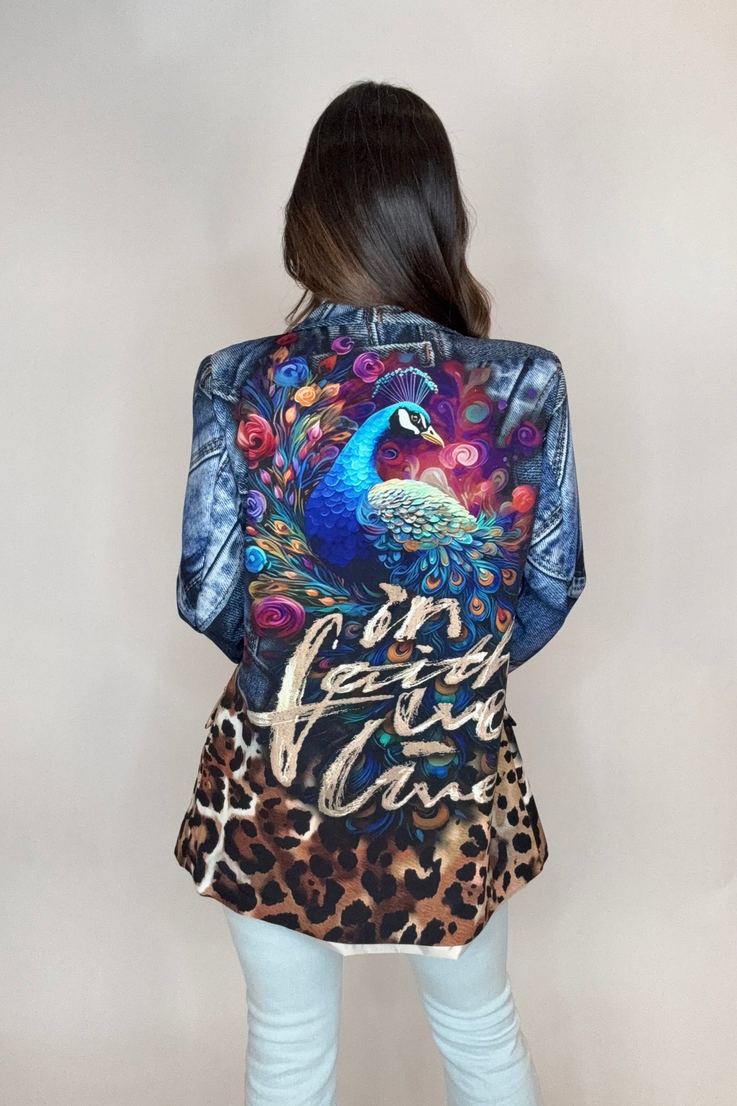 One Size Italian Parrot Leopard Print Blazer - Born To Glam Born To Glam