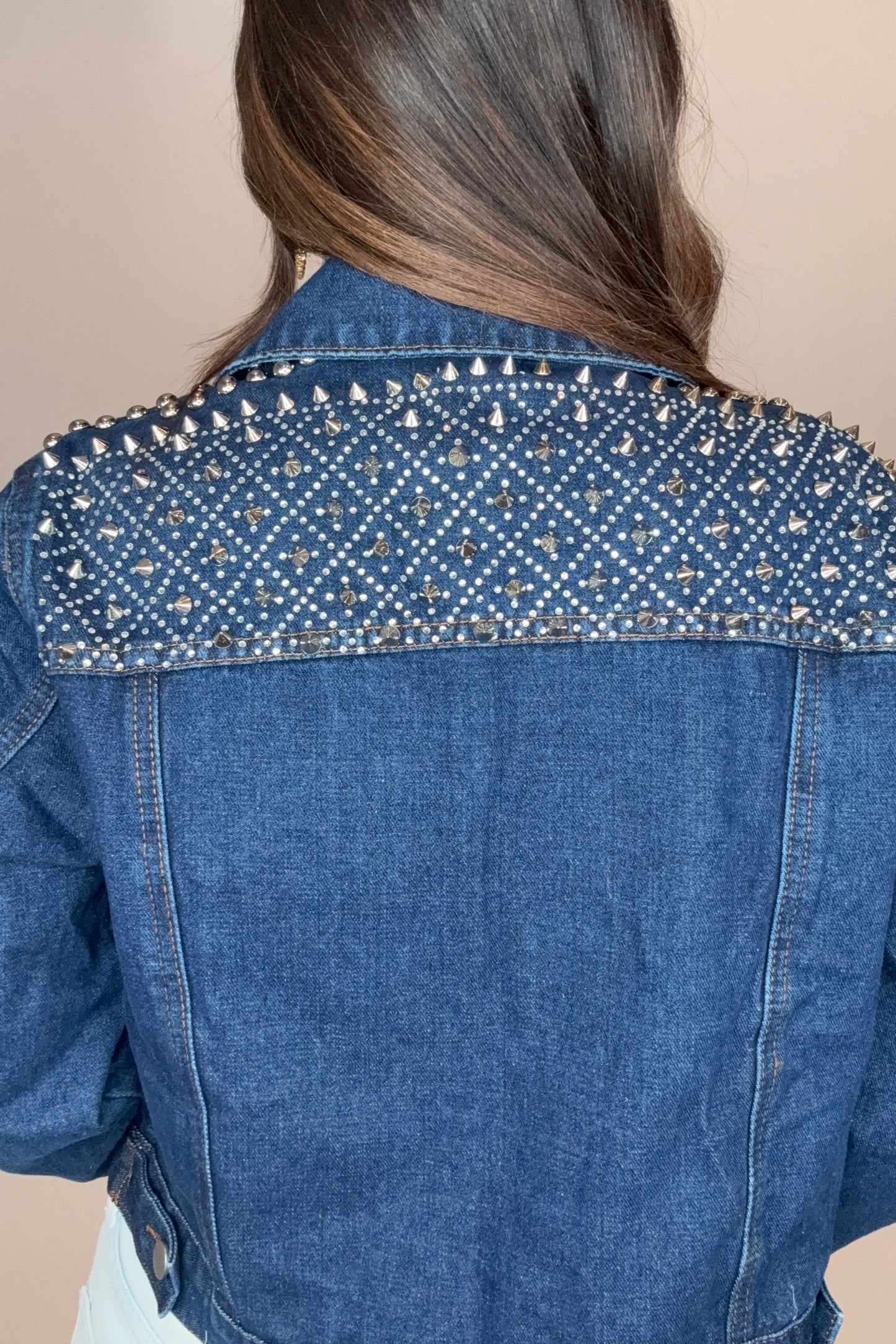 Embellished Dark Denim Jacket - Born To Glam Born To Glam