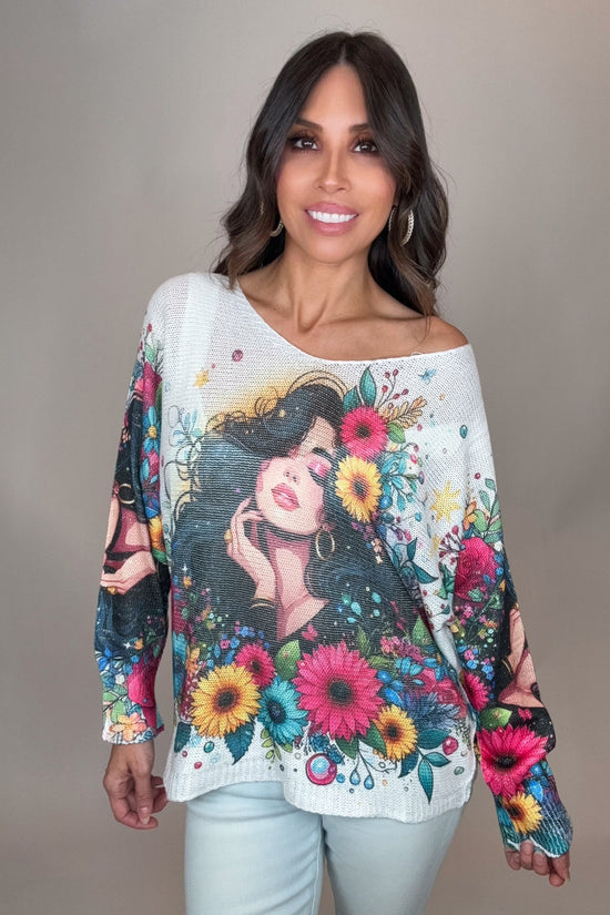 Floral Lady Sweater Top - Born To Glam Born To Glam