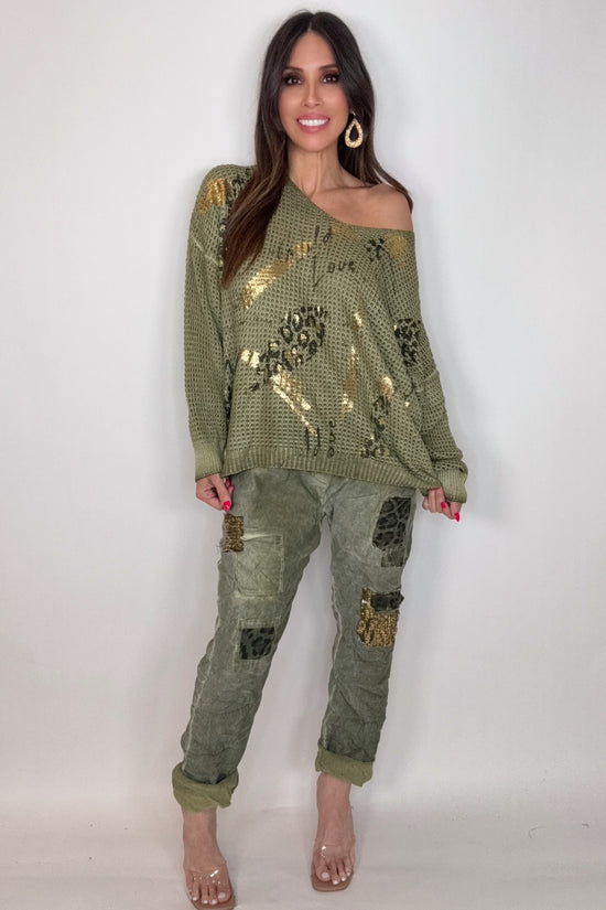 Avocado Green Safari Glam Jogger - Born To Glam Born To Glam