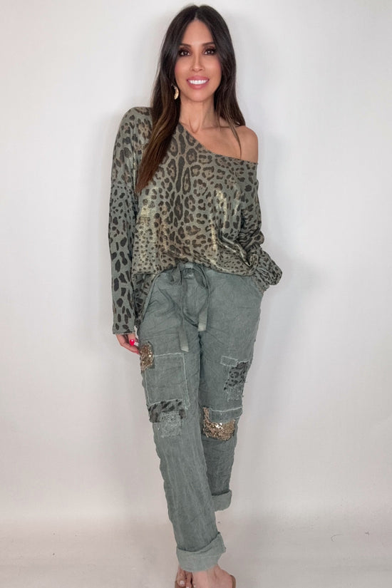 Camo Green Safari Glam Jogger - Born To Glam Born To Glam