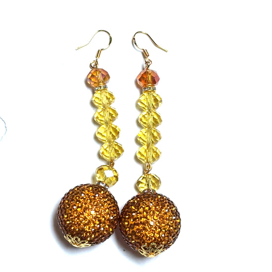 Chartreuse Orange Gumball Statement Earring - Born To Glam Born To Glam