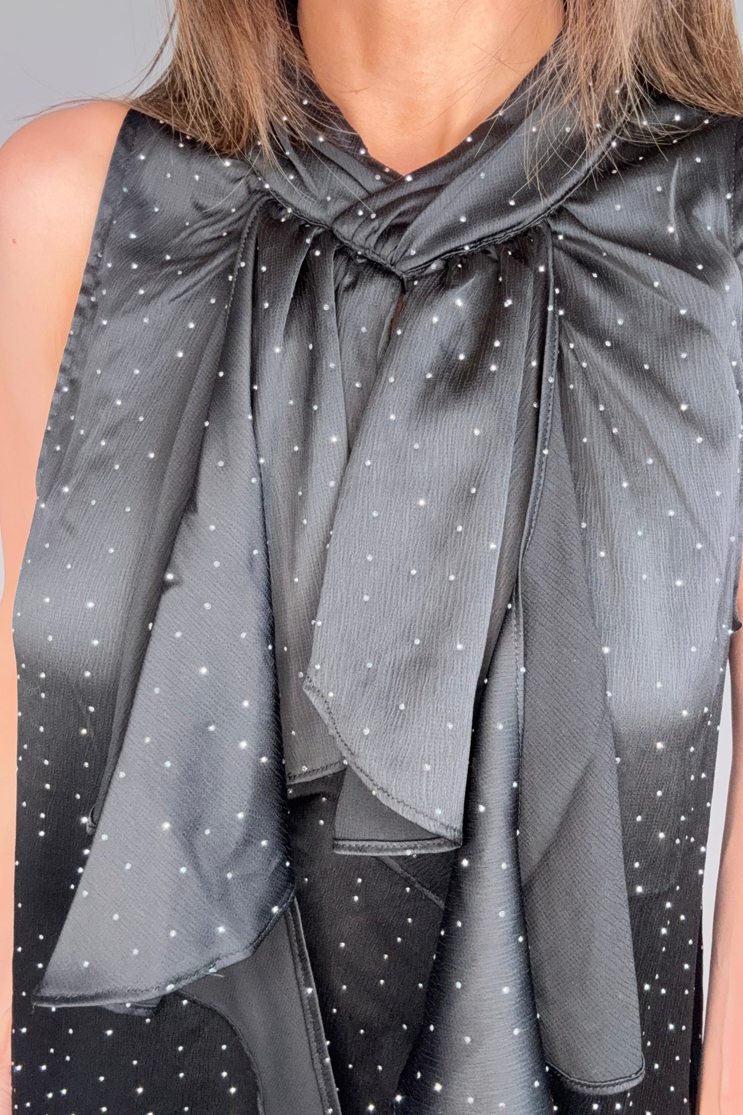 Black Rhinestone Embellished Top - Born To Glam Born To Glam