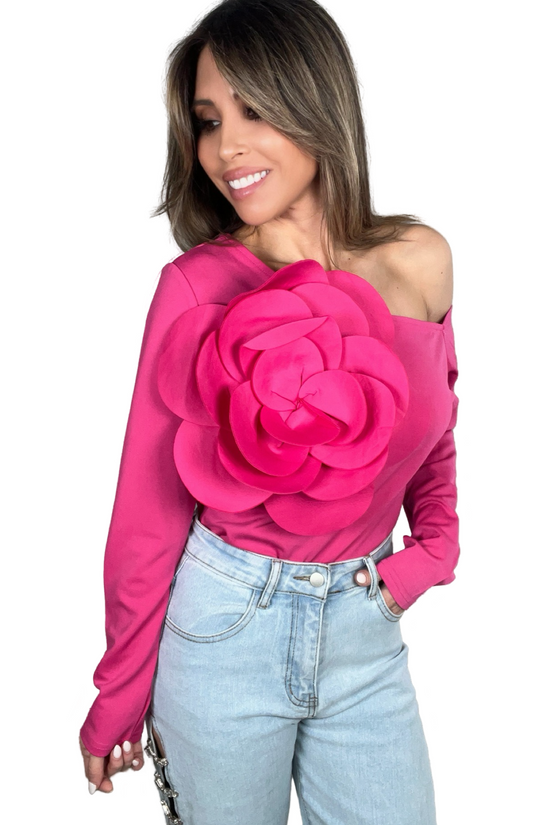 Rosette Scuba Statement Top - Born To Glam Born To Glam