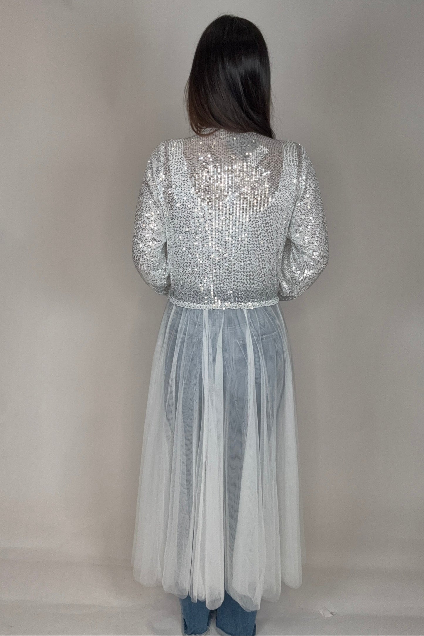 Silver Glam Sequin Duster - Born To Glam Born To Glam