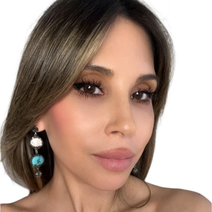 Pearl & Turquoise Double Tier Sterling Silver Earring - Born To Glam Born To Glam