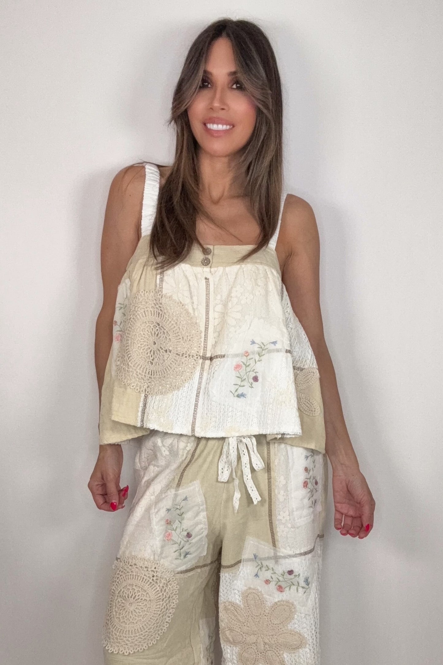 Natural Sleeveless Solid Strap Double Gauze Tube Top Born To Glam