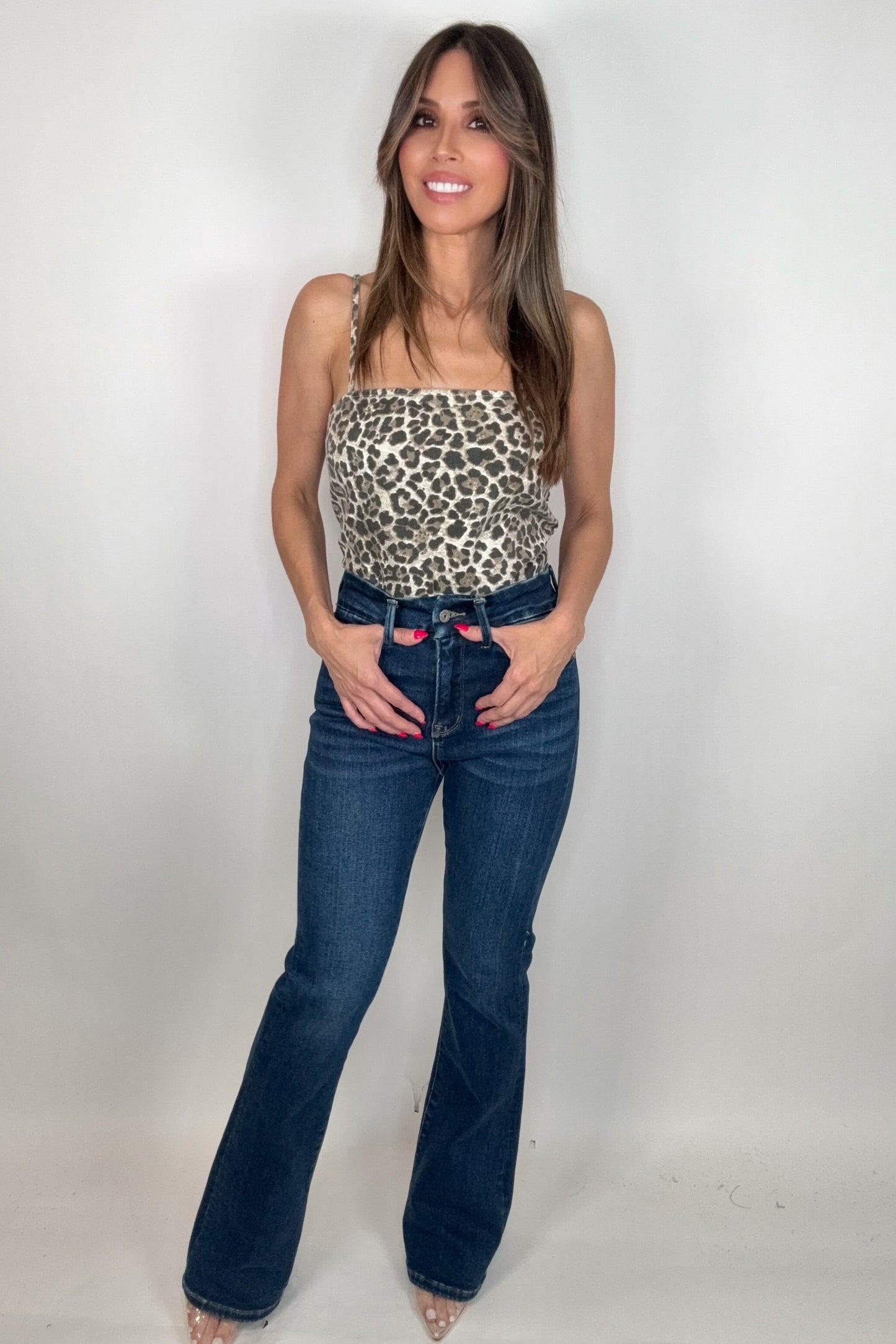 Leopard Print Spaghetti Strap Cami Top - Born To Glam Born To Glam