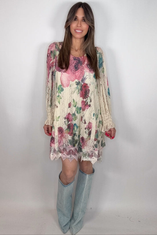 Rose Graceful Lace Tunic Top - Born To Glam Born To Glam