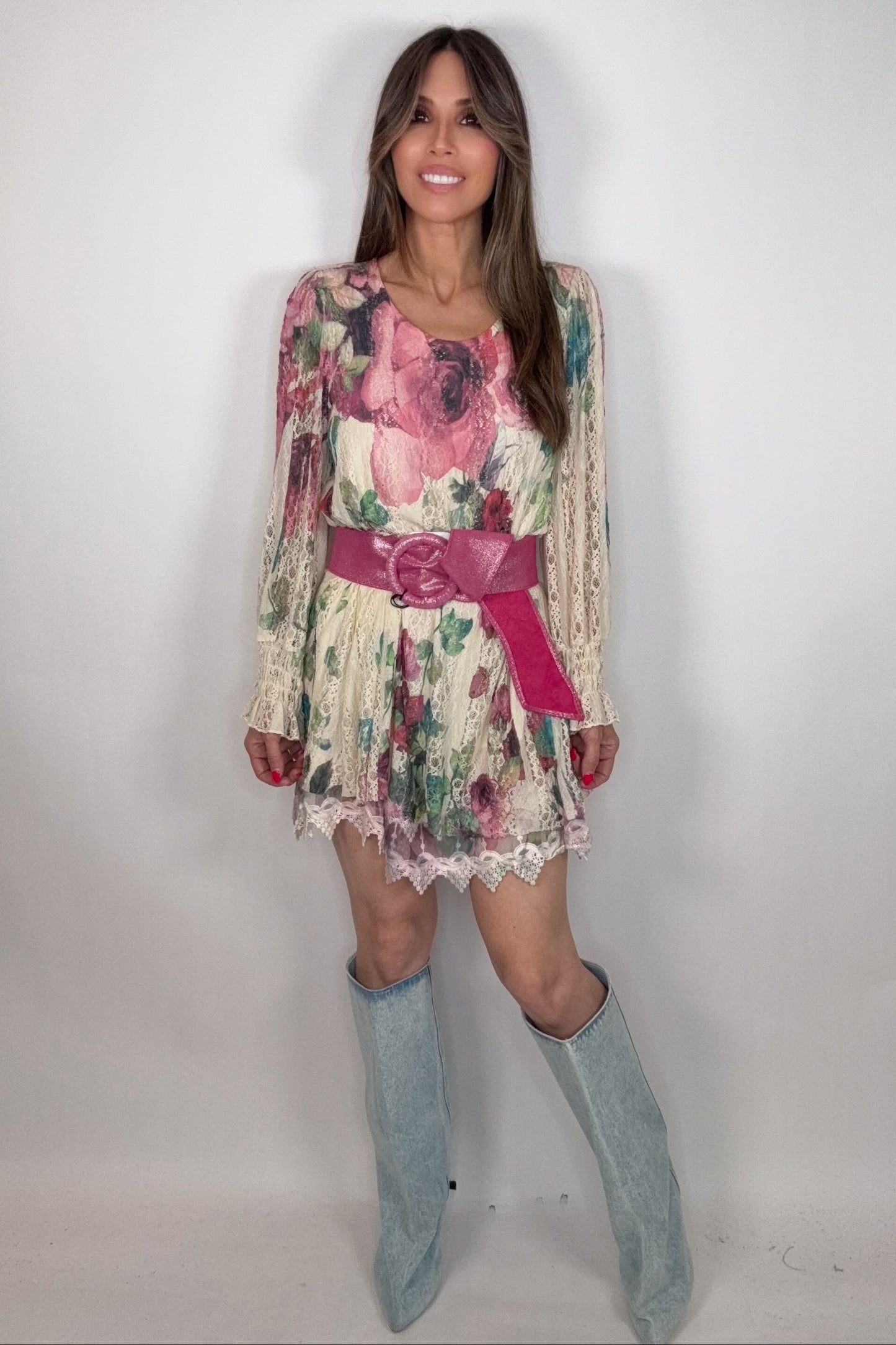 Rose Graceful Lace Tunic Top - Born To Glam Born To Glam